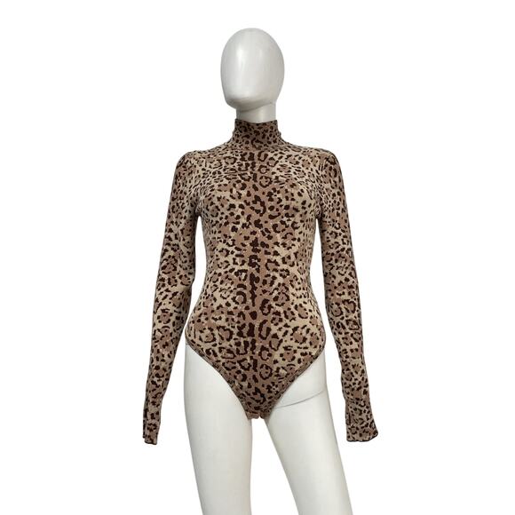 Michael Costello x Revolve 'Isabella' Brown Rayon Bodysuit Size L - Picture 2 of 5